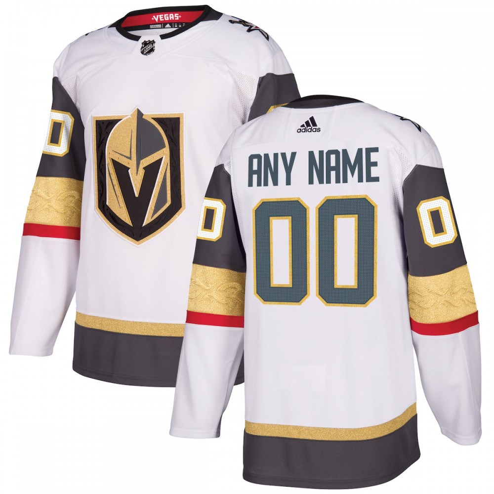 Vegas Golden Knights adidas Away Authentic Custom Jersey - White-Pro Kit Vault | Brand New 26/27 Sports Jerseys